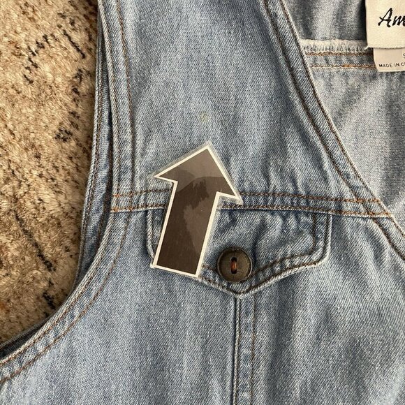 Vintage Amy Too! Western Sleeveless Denim Dress Girl L 16 Blue Midi Button Front - Picture 10 of 10